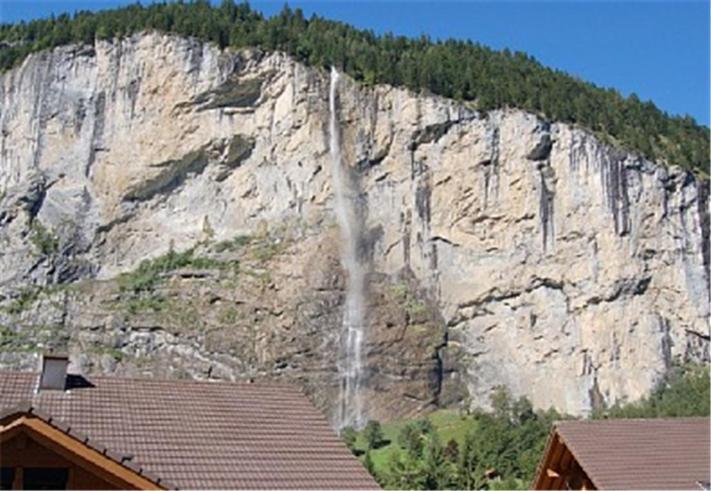 Ferienwohnung Charming Penthouse Lauterbrunnen Exterior foto